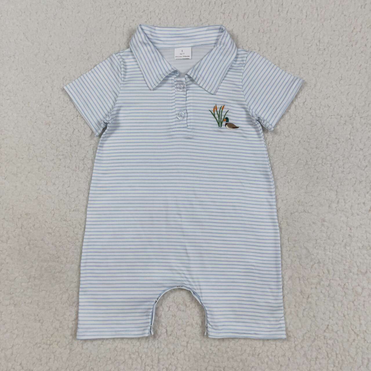 Toddle baby boy embroidery mallard duck polo romper