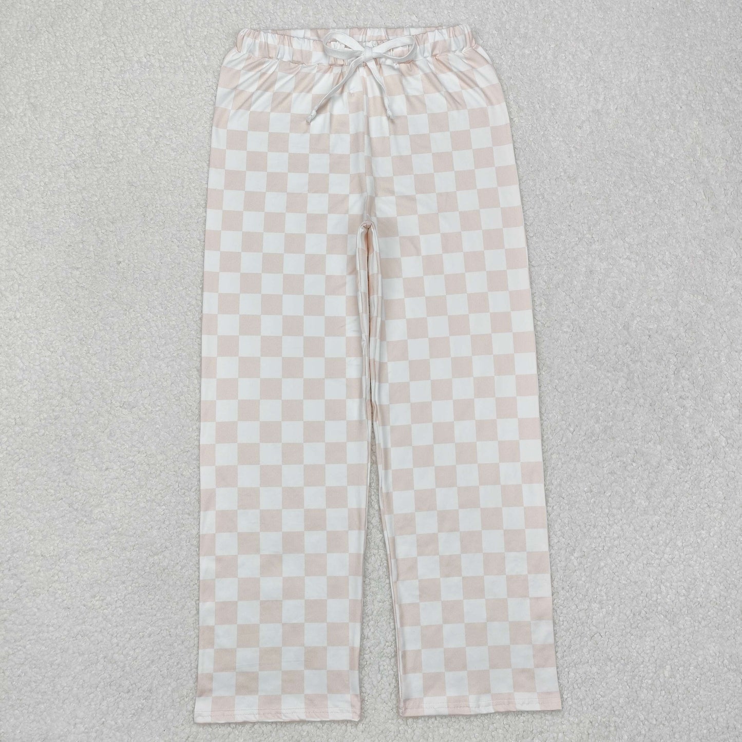 Adult women khaki checkered milk silk pants