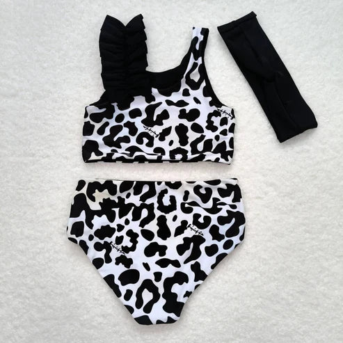 best sister cheetah swimwear baby girls two pieces swimwear