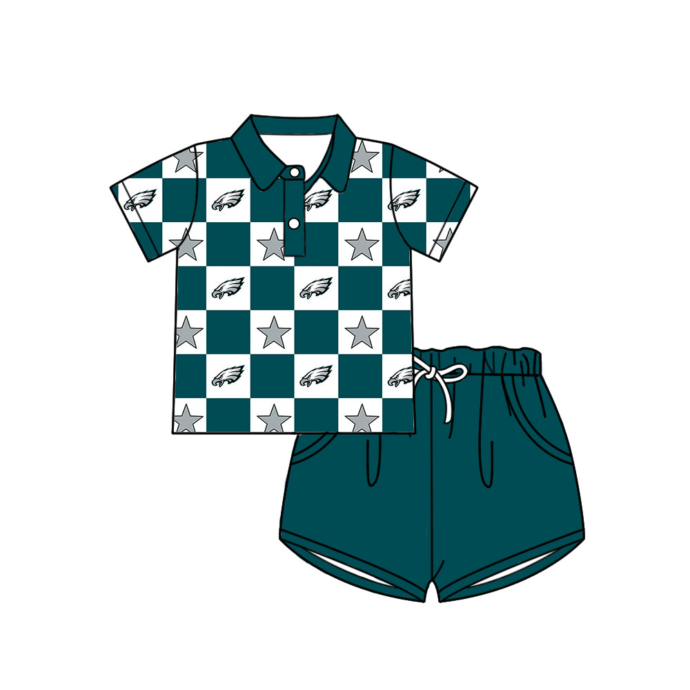 Custom team top matching shorts boy summer outfit