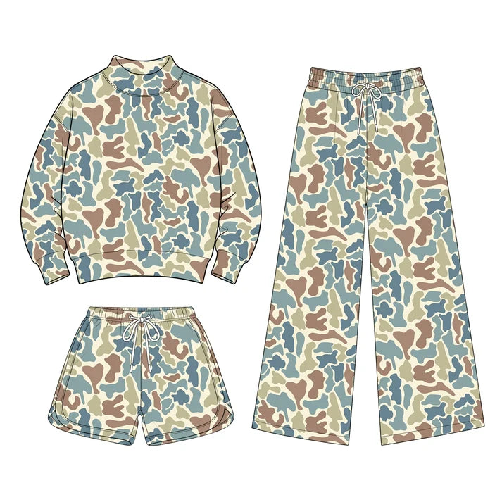 Toddle kids girls custom camo design long sleeve matching outfit
