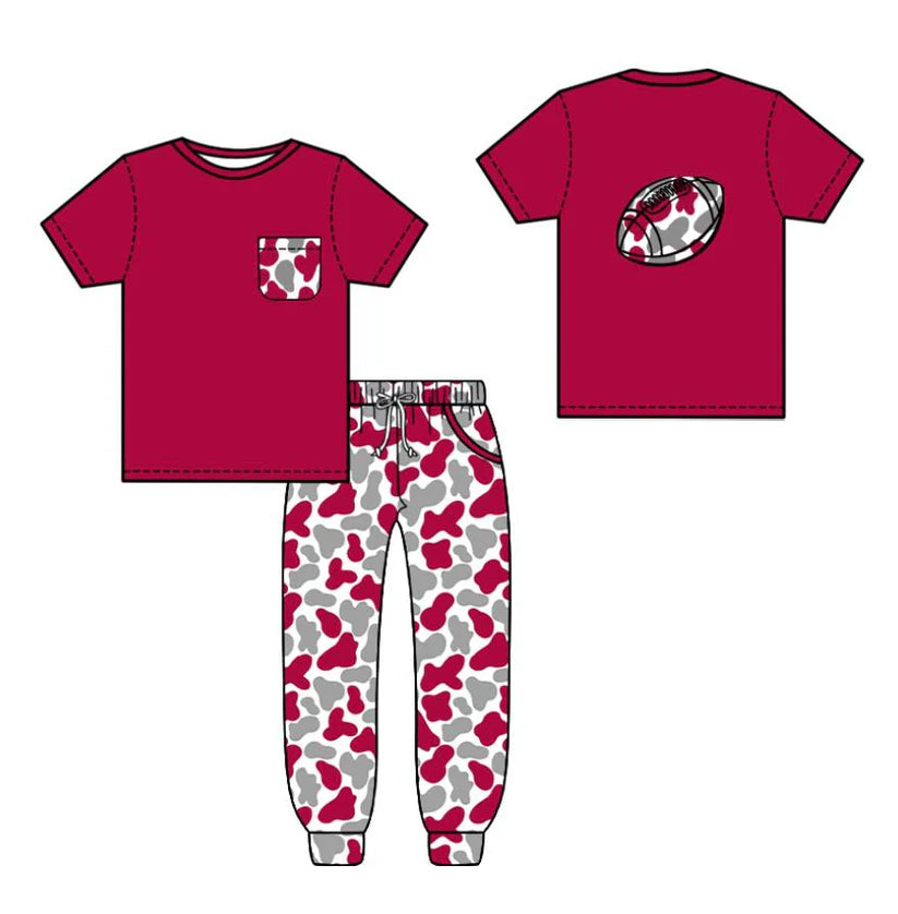 Toddle kids boy football team design short sleeve outfit