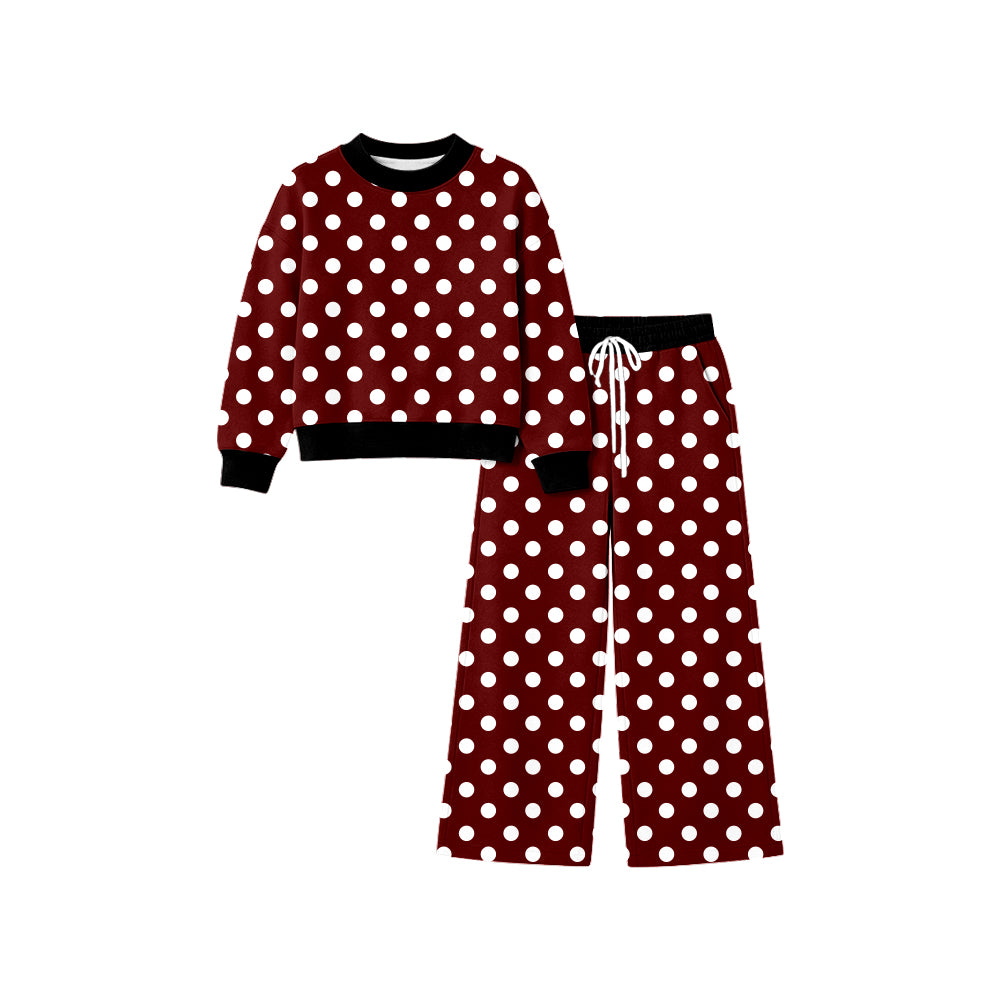 Toddle kids custom polka dots design girl long sleeve clothes wholesale price