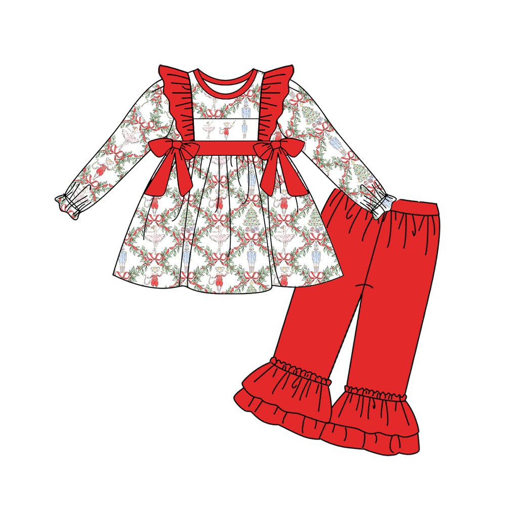 toddle baby girls christmas soldier long sleeve clothing set