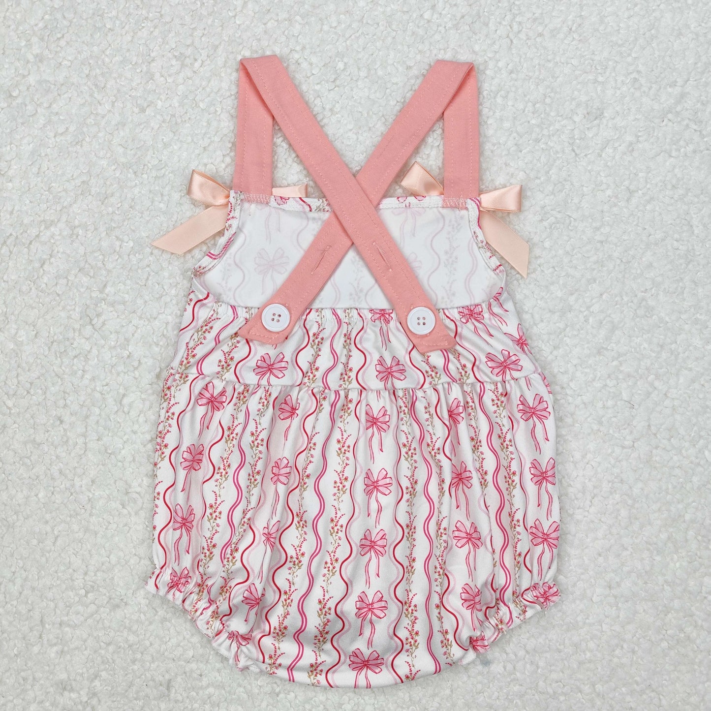 Toddle baby girls pink bow summer matching clothes