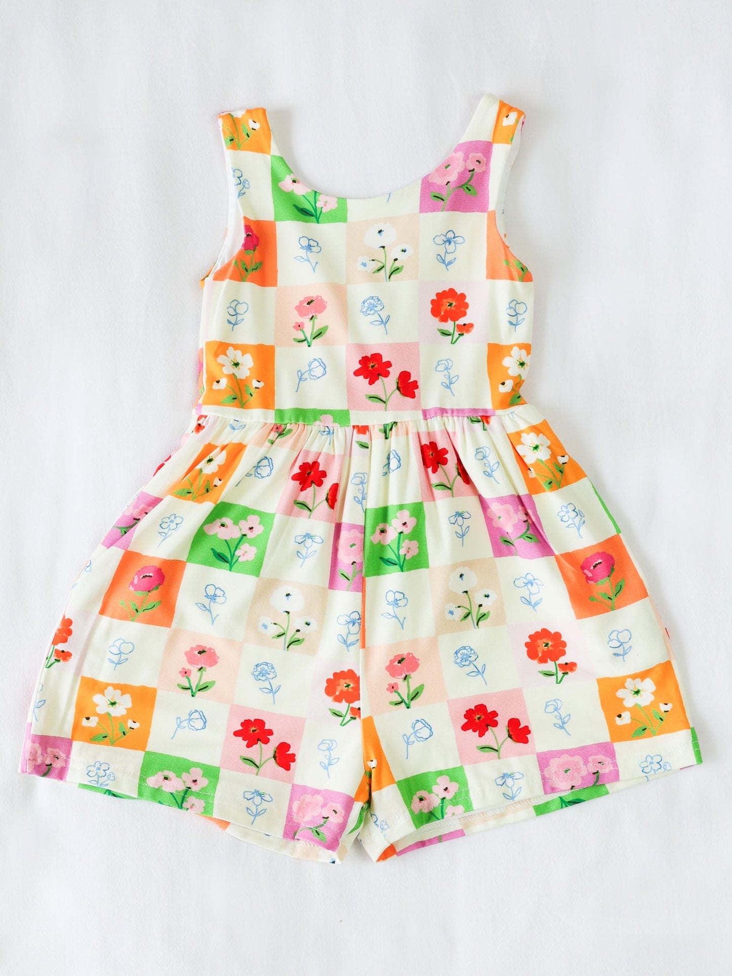 toddle girls floral design summer jumpsuit