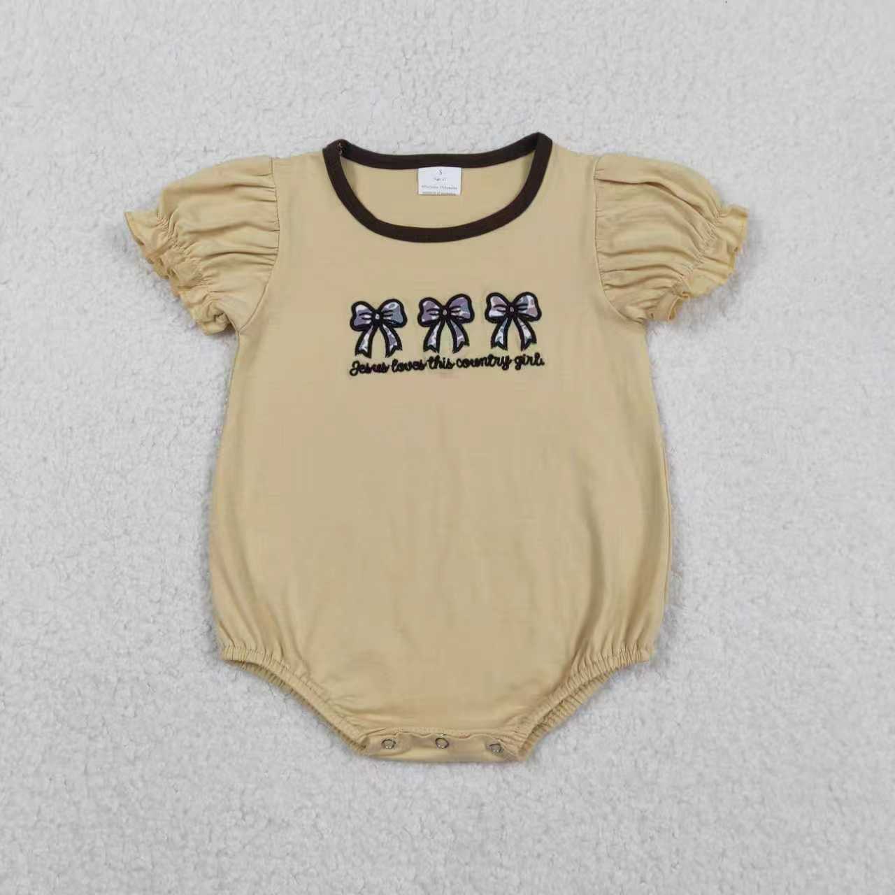 Embroidery Jesus loves country girl camo print girls outfit