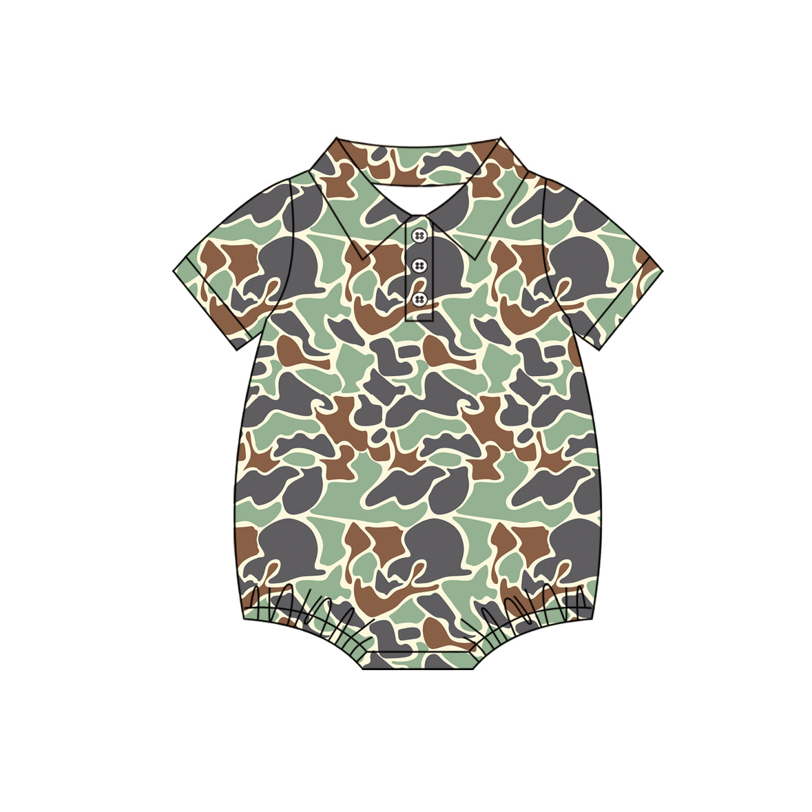 Toddle baby boy camouflage short sleeve tshirt romper