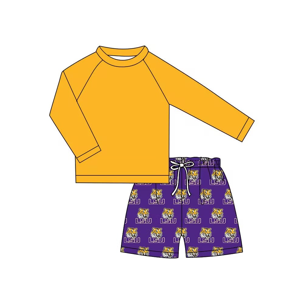 baby boy two piece LSU bathing suit