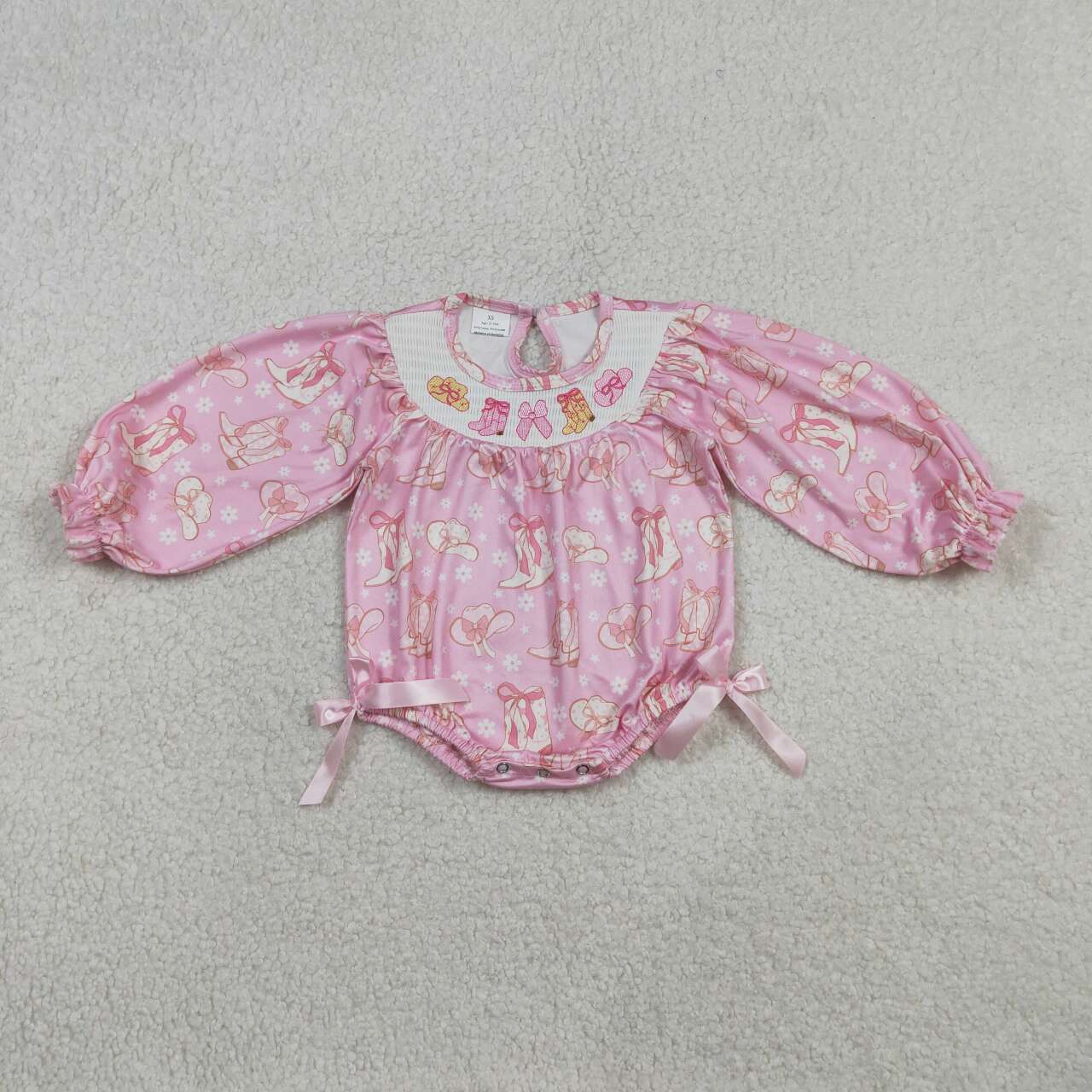 Western boots toddle baby long sleeve romper