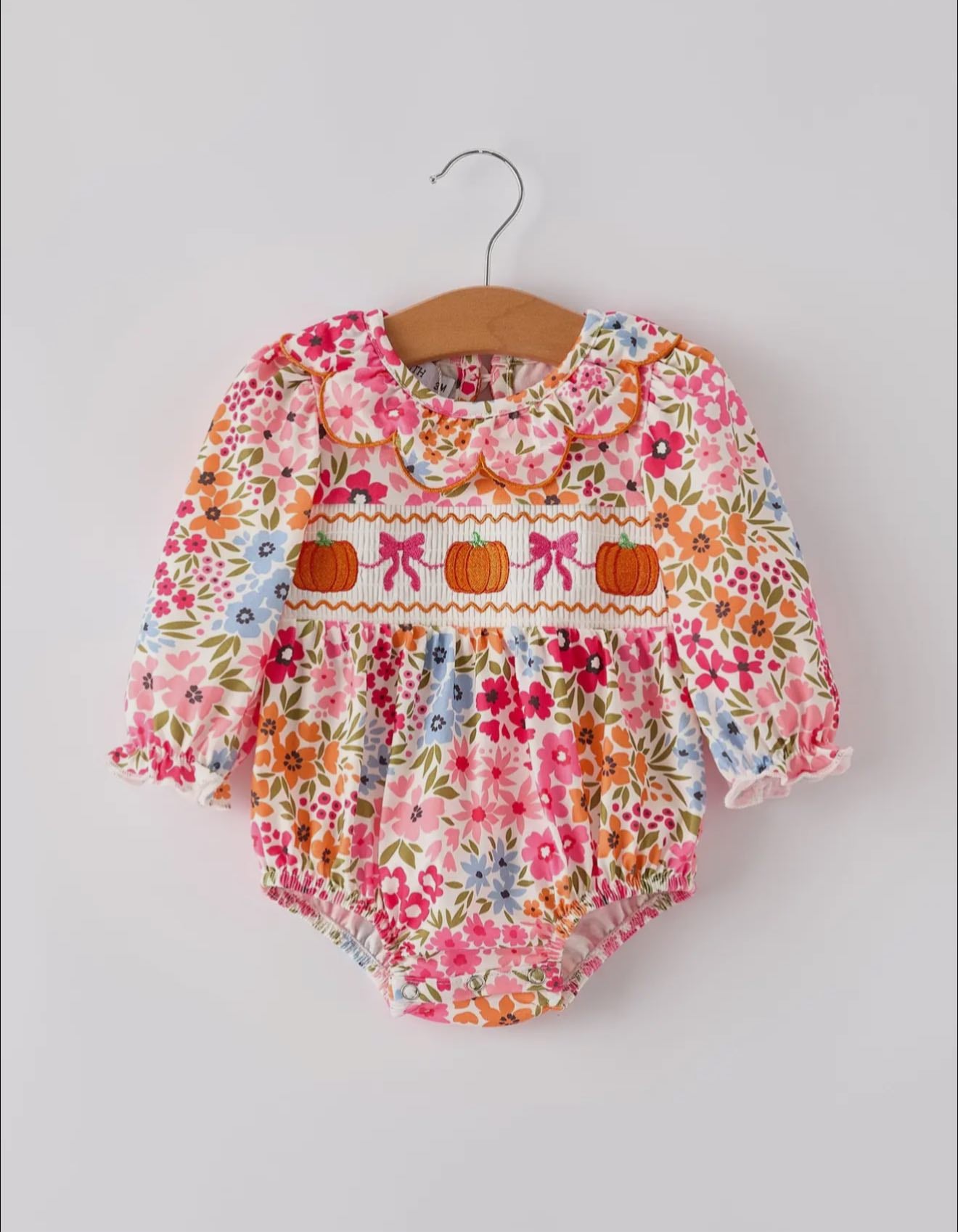 toddle baby girl fall pumpkins romper