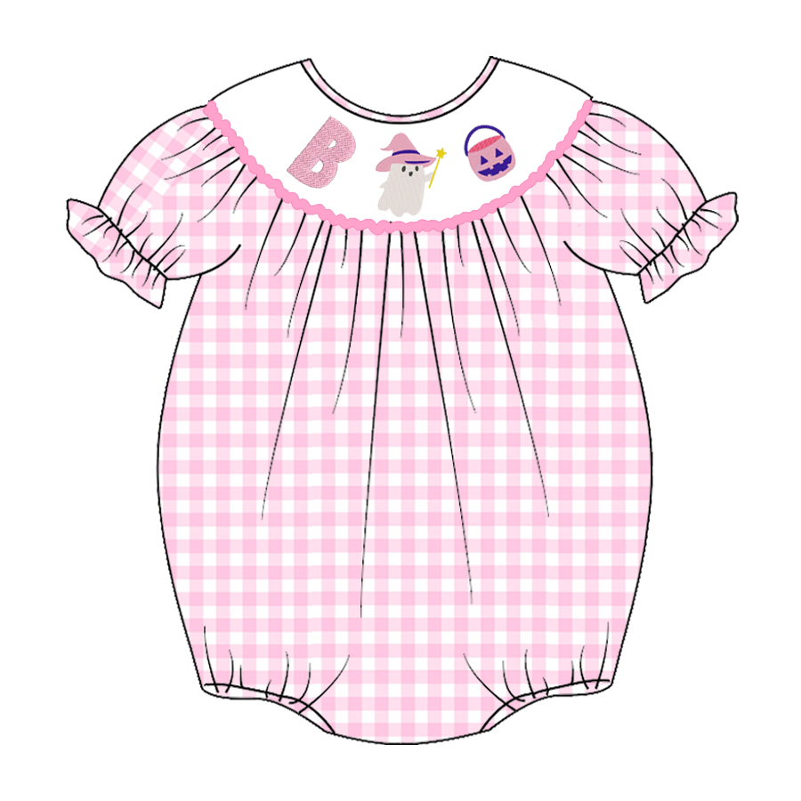 Newborn baby girls Halloween boo ghost pumpkin romper