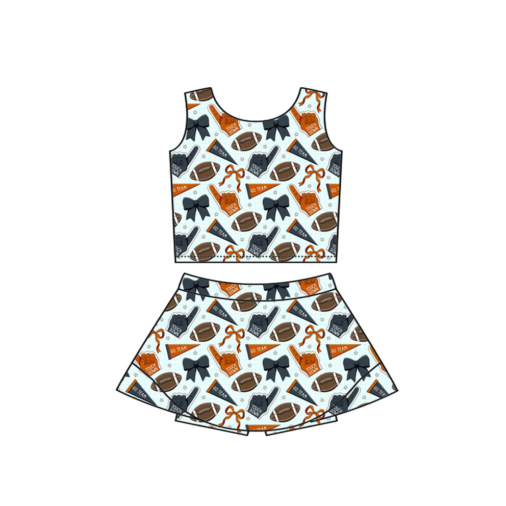 toddle girls custom team style skirt set