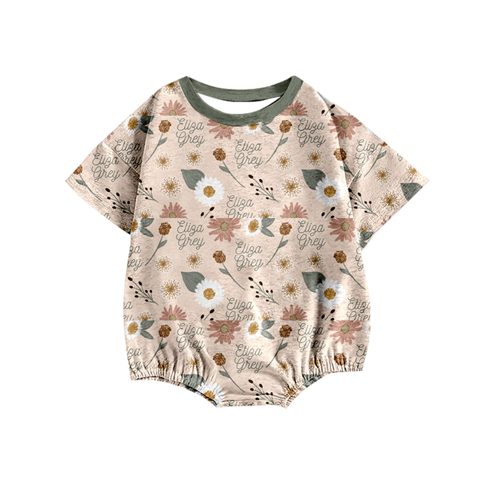 infant baby short sleeve floral romper