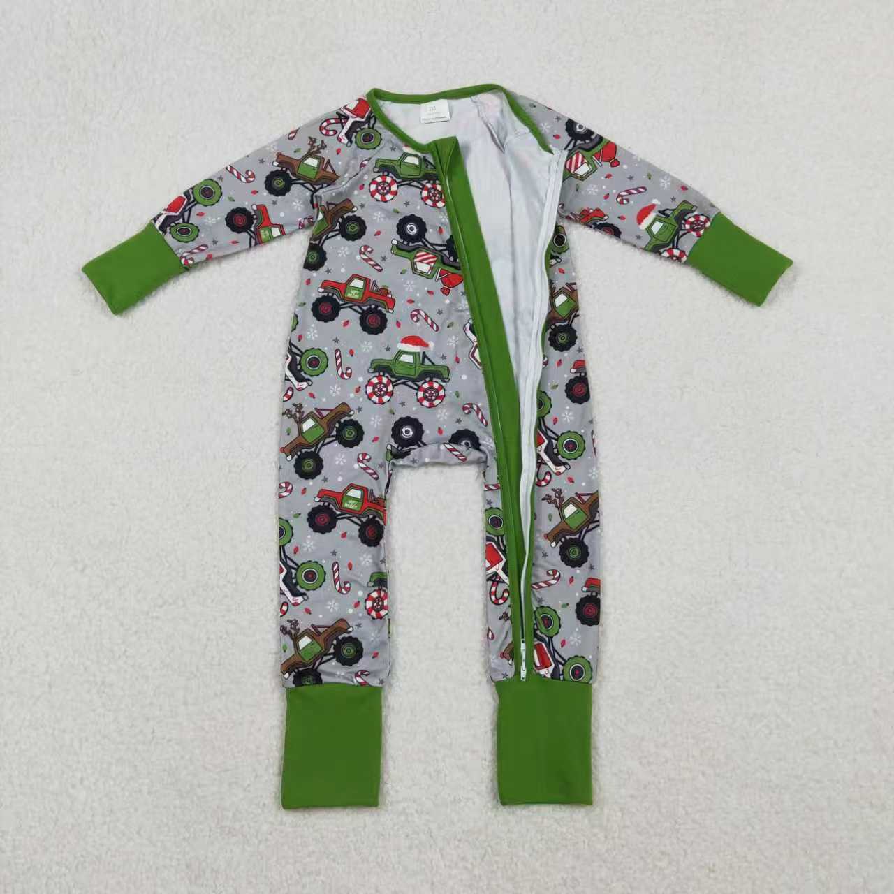 Christmas truck kids long sleeve outfit