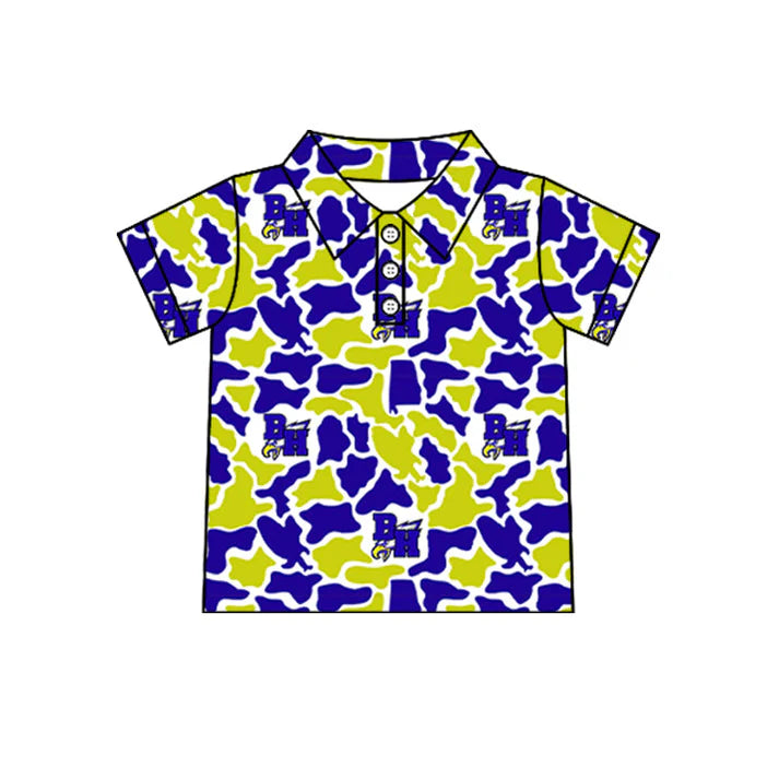 Kids baby short sleeve custom team pullover top