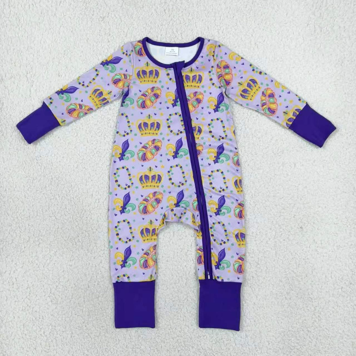 Long sleeve Mardi Gras top matching pants girls pajama set