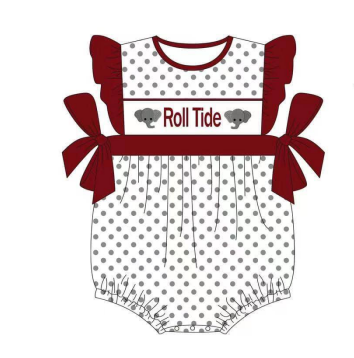 baby girl elephant college team romper