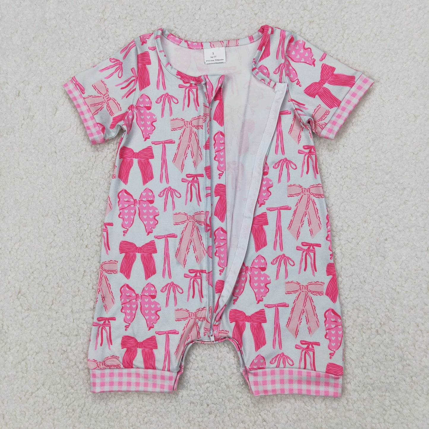 Toddle baby girl pink bow summer outfit
