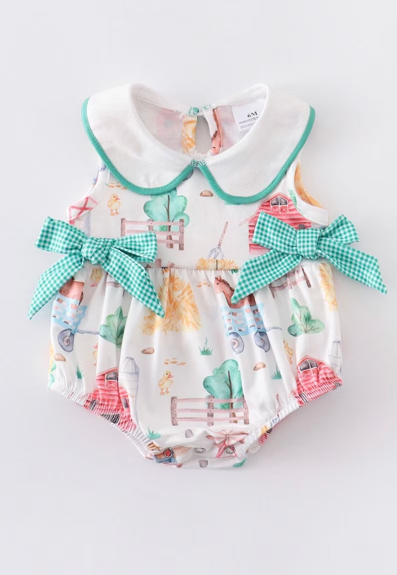 toddle girls farm animal romper