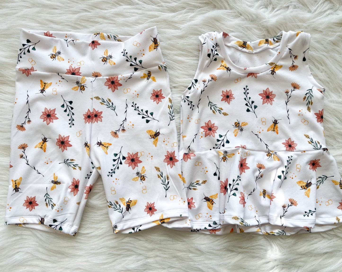wholesale baby girls bee floral print summer clothes