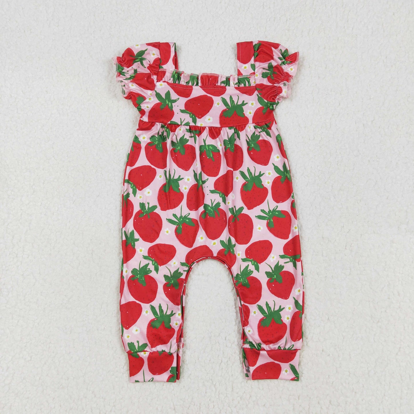 Infant baby girls strawberry design summer romper