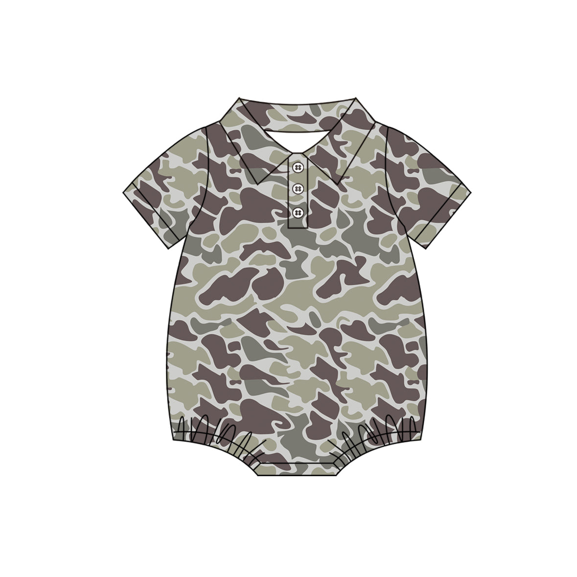 Toddle baby boy camouflage short sleeve tshirt romper