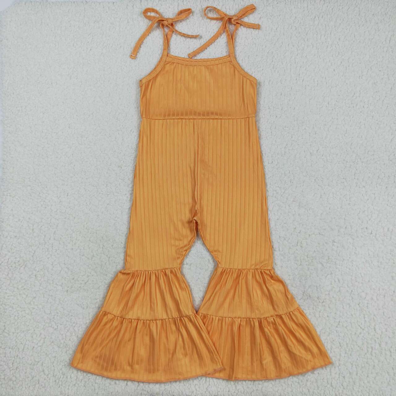 Toddle girls orange ribbed jumpsuit