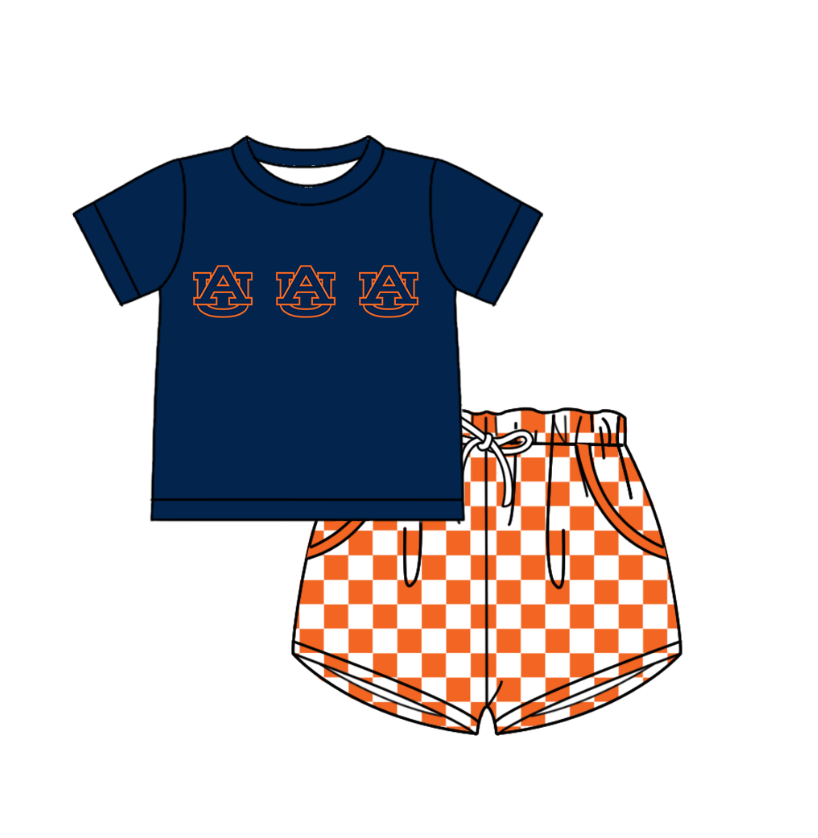 Custom team top matching shorts boy summer outfit