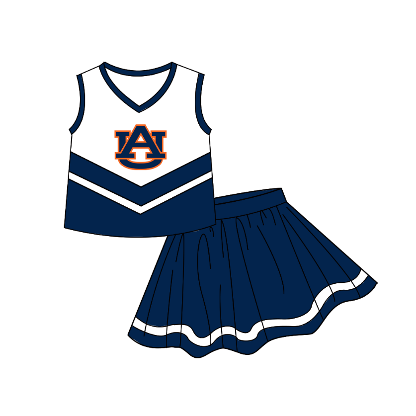 baby girl sleeveless top matching skorts custom design team outfit