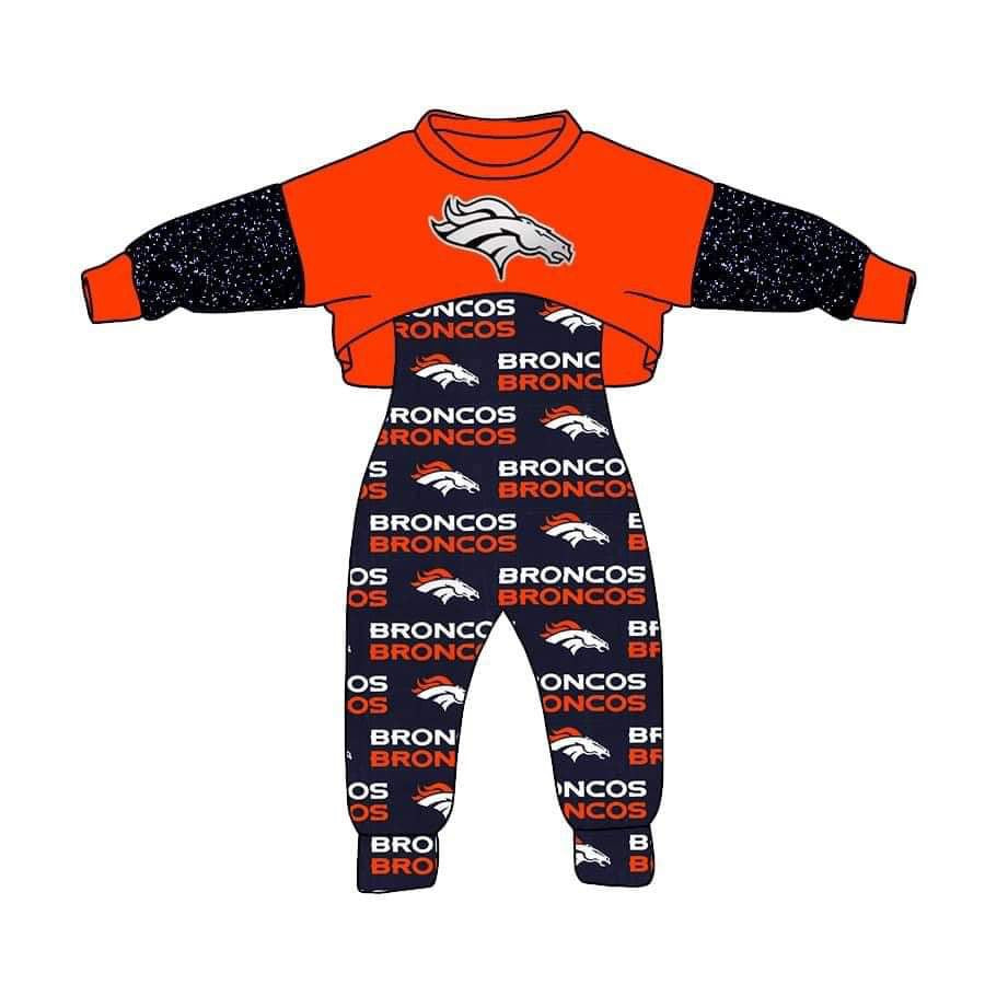 Girls game day team top suspender 2pcs clothes set