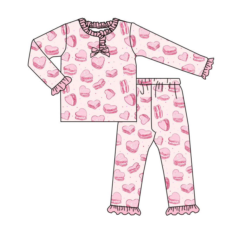 Kids girls Valentines day heart long sleeve outfit