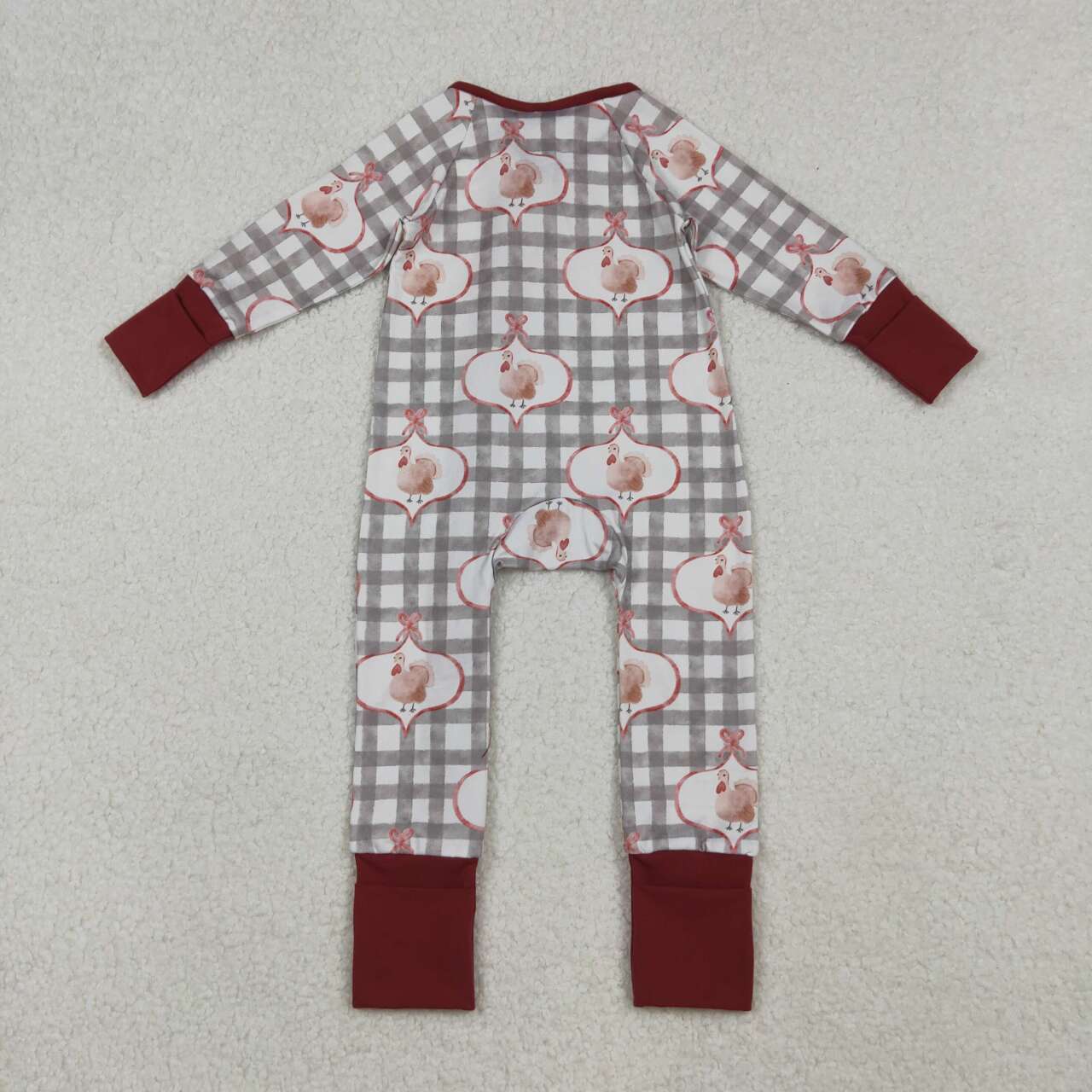 Thanksgiving turkey baby girl romper