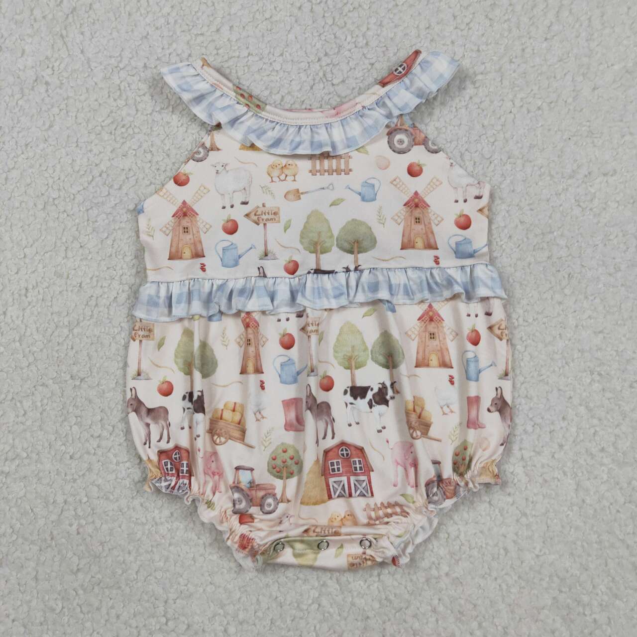 Farm animal design baby short sleeve romper