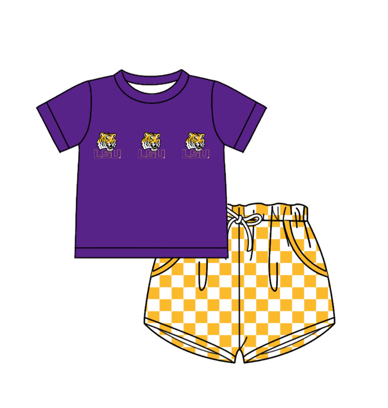 Custom team top matching shorts boy summer outfit