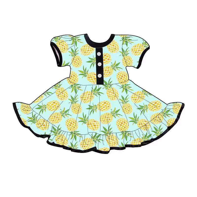 girls wholesale pineapple fruit dress