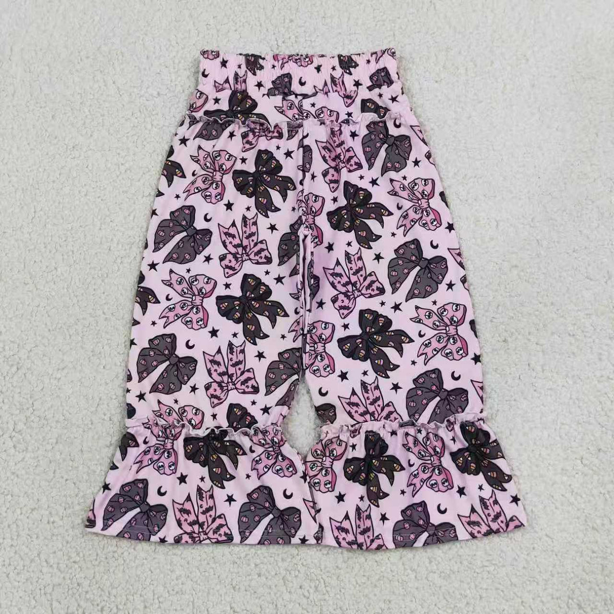 Halloween bow print girls bell bottoms