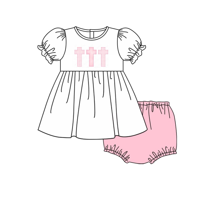 baby girl Easter cross bummies set