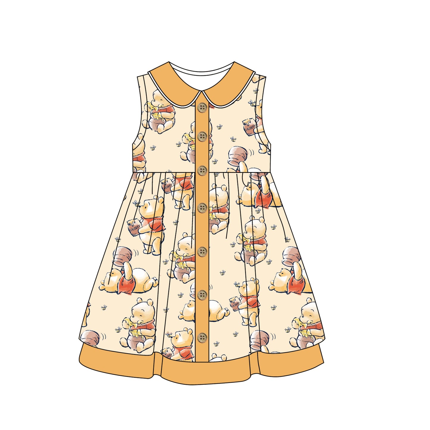 baby girl cartoon bear dress