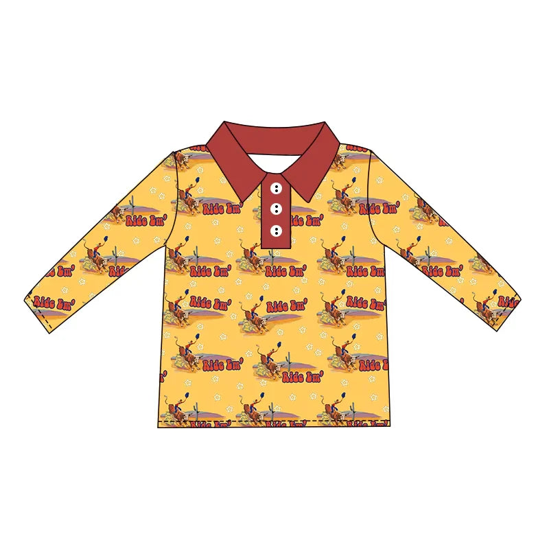Kids western design long sleeve pullover