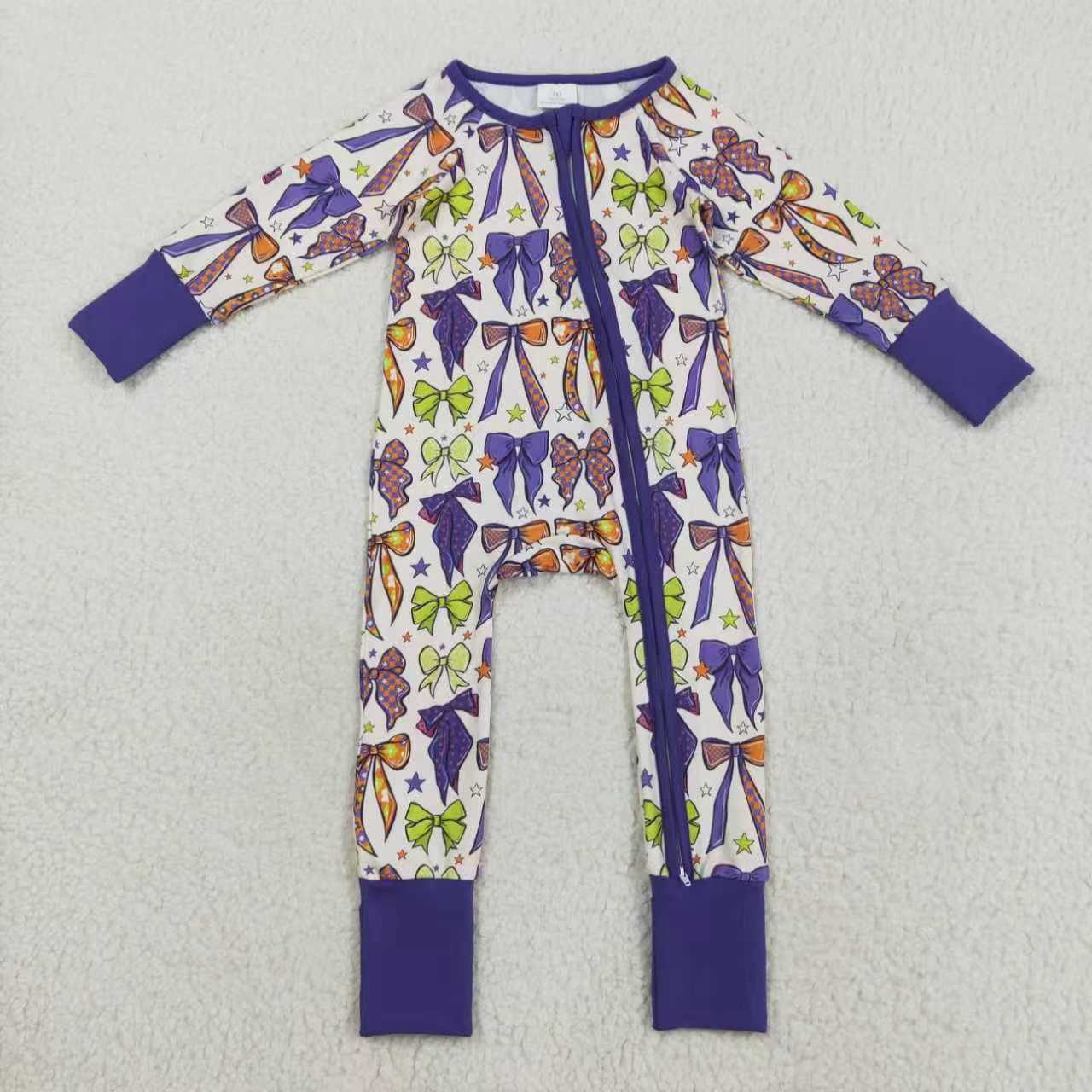 Halloween bows kids pajama clothing set