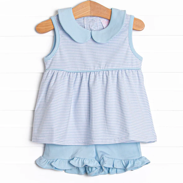 baby girl blue stripes summer clothes