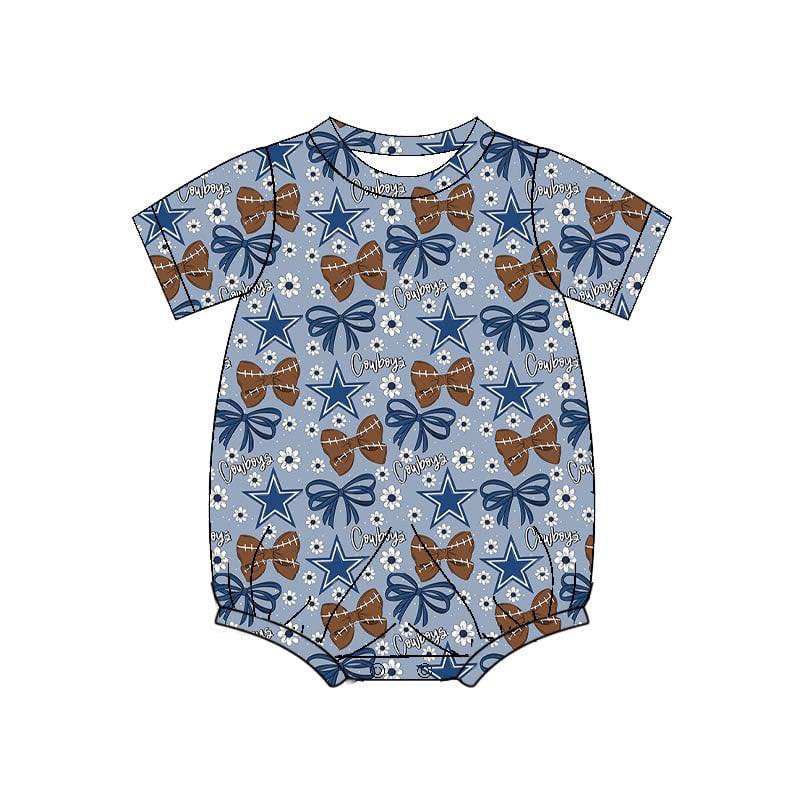Team design kids short sleeve summer romper