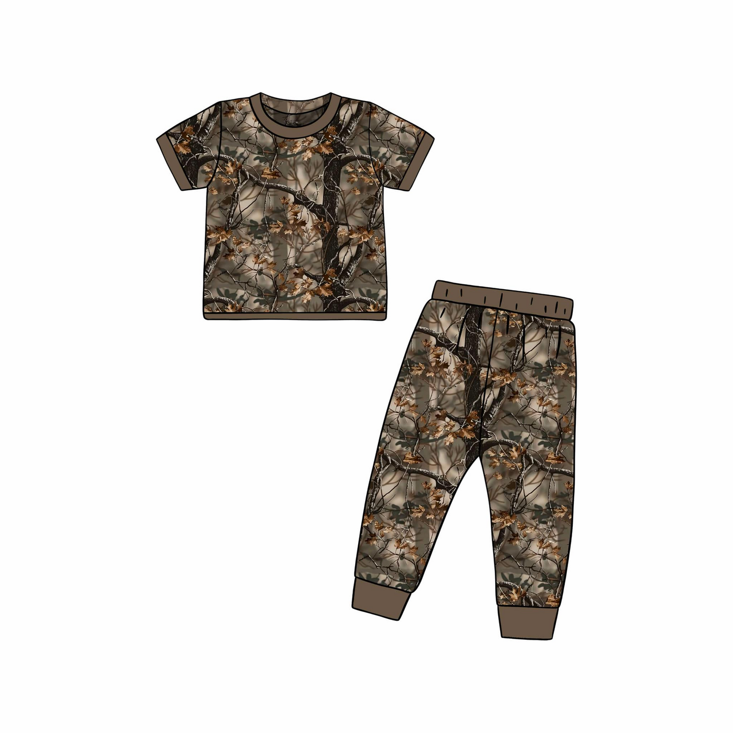 Boys short sleeve camo outfit