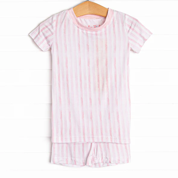 pink stripes wholesale summer boutique set