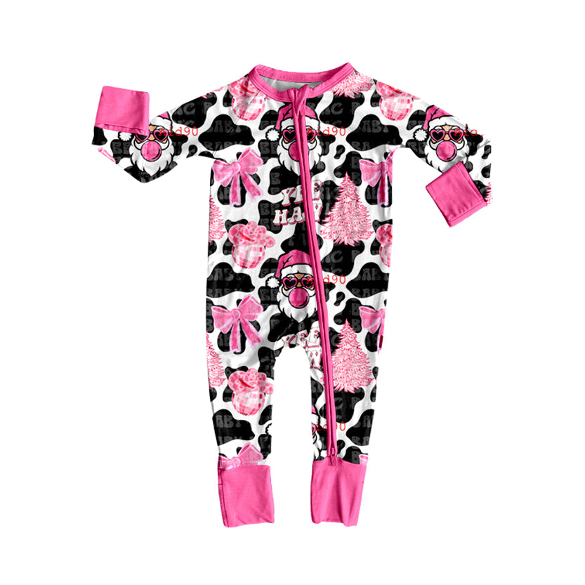 Toddle kids Christmas tree long sleeve bamboo zip romper