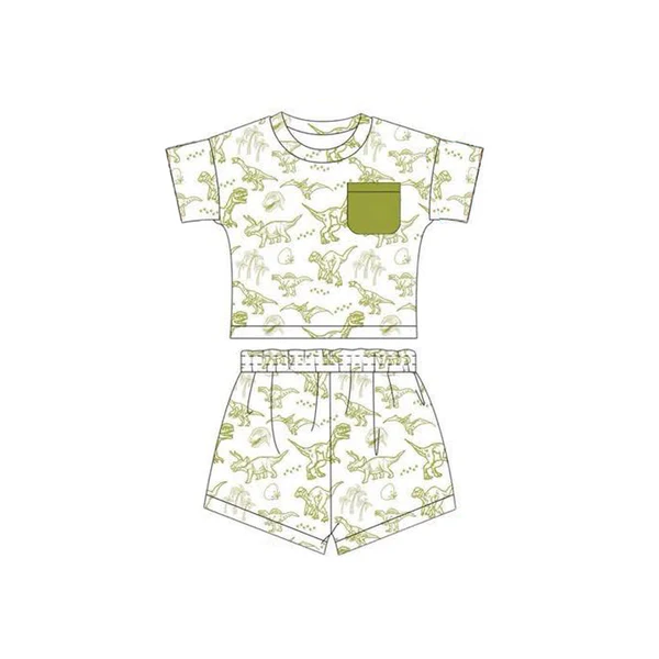 toddle boy short sleeve dinosaur outfit