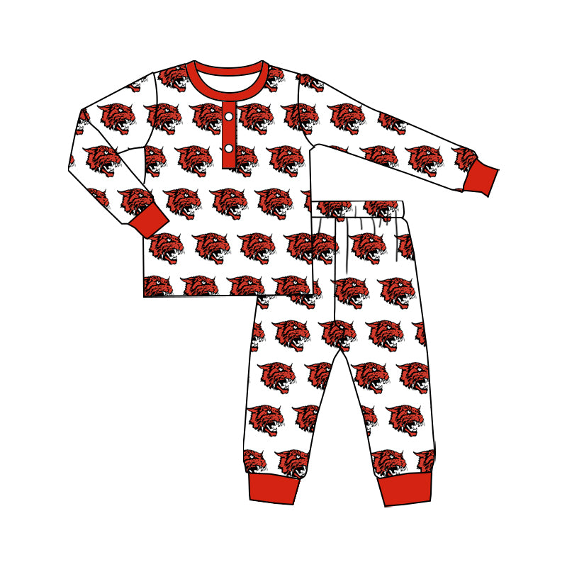 Baby boy custom team long sleeve pajama set