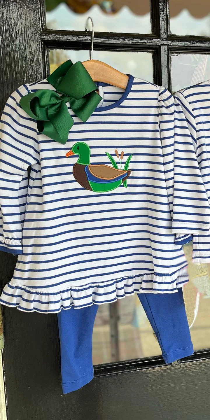 toddle girls duck deisgn long sleeve outfit