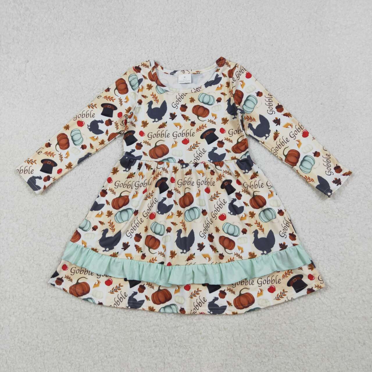 Thanksgiving gobble baby girl dress